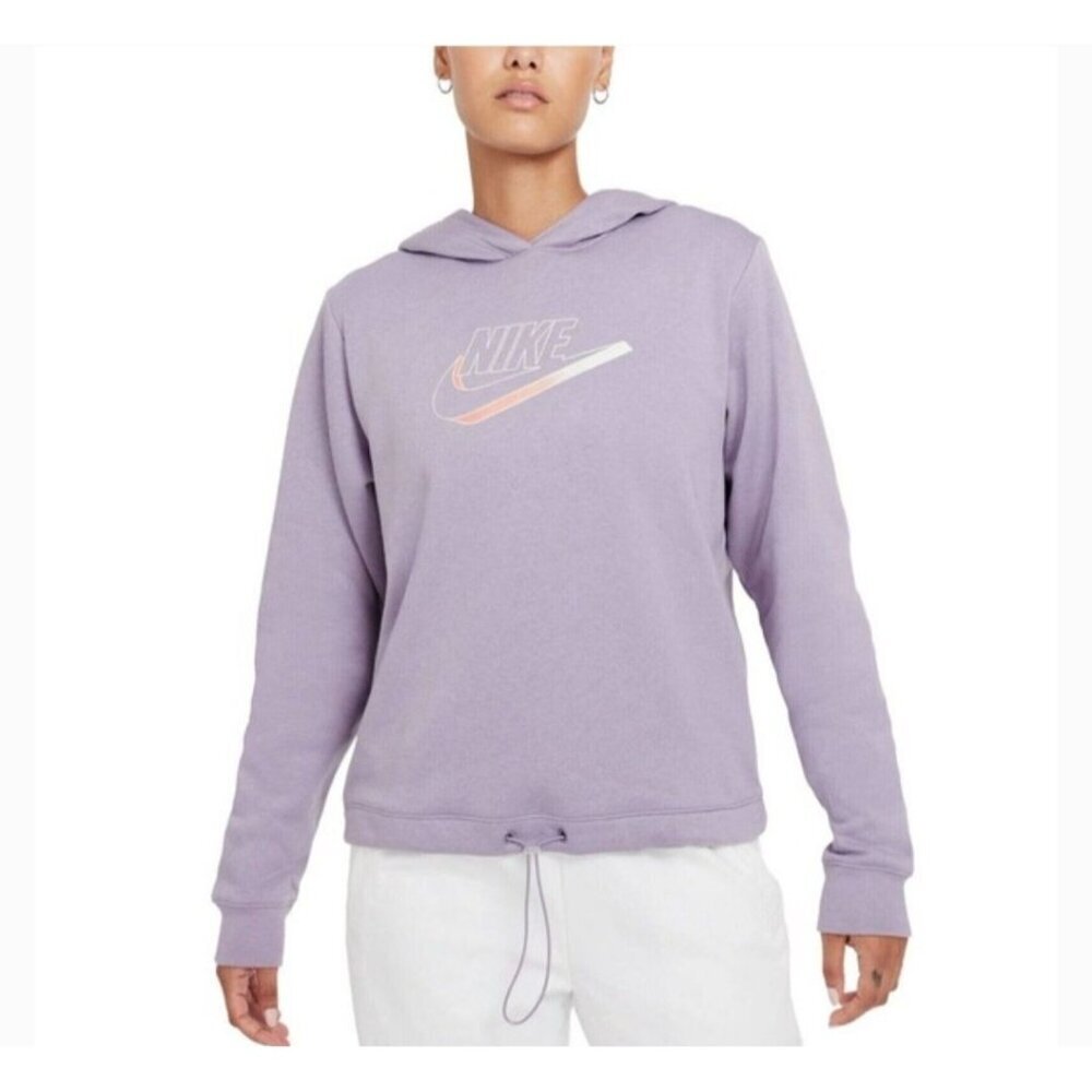Nike NSW Easy Fleece Hoodie Womens Medium Lavender Purple Loungewear Athleisure‎